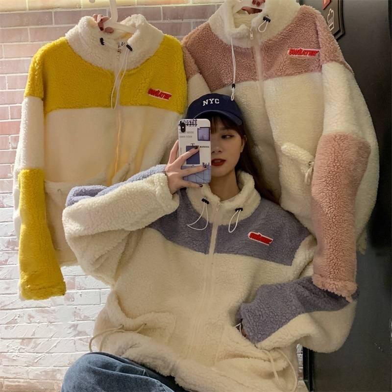 アウター レディース もこもこ ジャケット ジャンパー カジュアル おしゃれ 可愛い 大きいサイズ Xl 2xl 上着 フリース バイカラー 切り替え 春カラー パステル Db1358 Marmelo Sunnyday 通販 Yahoo ショッピング