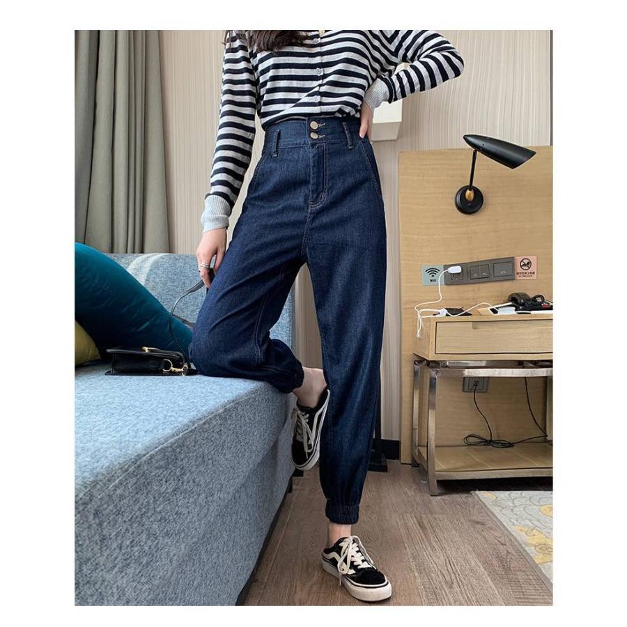 デニムパンツ レディース ジーンズ ジーパン 濃いブルー 裾絞り 大きいサイズ Xl 2xl 3xl 4xl ハイウエスト パンツ おしゃれ かっこいい ズボン ボトムス Db1457 Marmelo Sunnyday 通販 Yahoo ショッピング