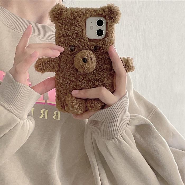 2色 スマホケース スマホカバー もこもこ くま キャラクター 着ぐるみ風 可愛い 韓国系 携帯カバー 携帯ケース アクセサリー 茶色 ベージュ 耳付き Iphone 7 8 Db1955 Marmelo Sunnyday 通販 Yahoo ショッピング