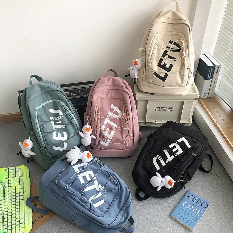 5syoku バッグ リュック バッグパック 鞄 Bag ジッパー 大容量 縦型 リュックサック レディース 女の子 レトロ かわいい ロゴ 英字 韓国っぽ 緑 グリーン 白 Db21 Marmelo Sunnyday 通販 Yahoo ショッピング