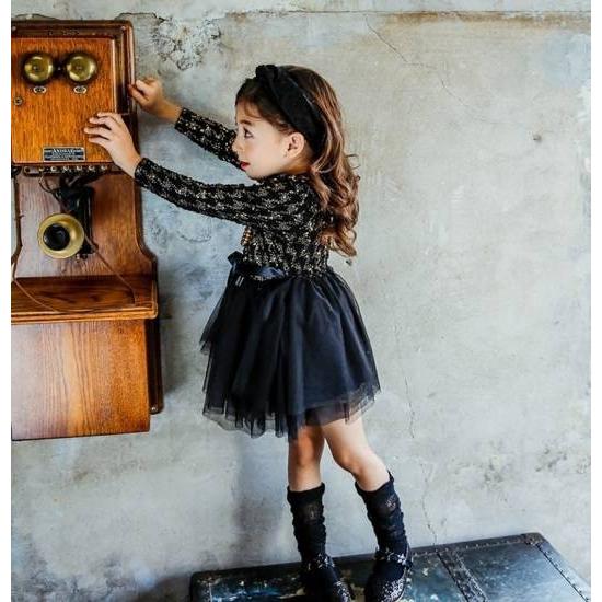 子供ドレス キッズワンピース 発表会 結婚式 長袖 秋 冬 おしゃれ 安い 韓国 子供服 女の子 100 110 1 130 140 黒 白 ツイード調 K0003 Marmelo Sunnyday 通販 Yahoo ショッピング