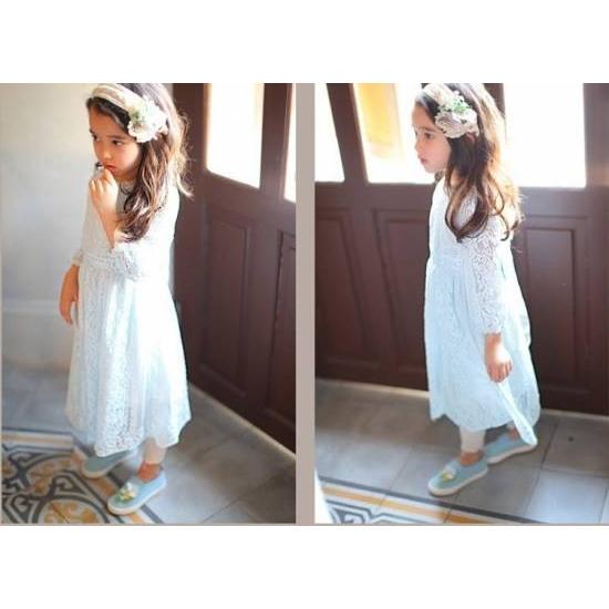 子供ドレス キッズワンピース 発表会 結婚式 長袖 春 秋 おしゃれ 安い 韓国 子供服 女の子 100 110 1 130 140 白 水色 レース 可愛 K0005 Marmelo Sunnyday 通販 Yahoo ショッピング