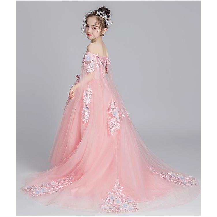 子供 ドレス ロング プリンセス オフショル ピンク 可愛い キッズドレス ピアノ 発表会 女の子 ドレス ロング 結婚式 フォーマル 子供服 フレア ノースリーブ 花 Kd0073 Marmelo Sunnyday 通販 Yahoo ショッピング