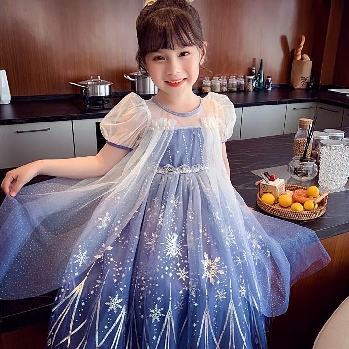 キッズドレス 子供 ドレス ブルー 青 ロング ピアノ 発表会 女の子 プリンセス パフスリーブ 半袖 子ども 結婚式 披露宴 フォーマル シースルー 透け感 レース Kd08 Marmelo Sunnyday 通販 Yahoo ショッピング