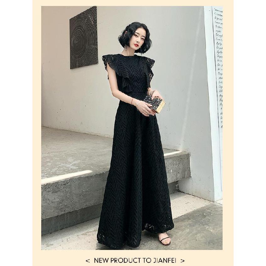 春の最新作 送料無料 ロングドレス 黒 演奏会 大きいサイズ パーティードレス ロング 長袖 異素材mix かっこいい おしゃれ 結婚式 お呼ばれ ドレス フォーマル 肌触りがいい Ultragreencoffee1 Com