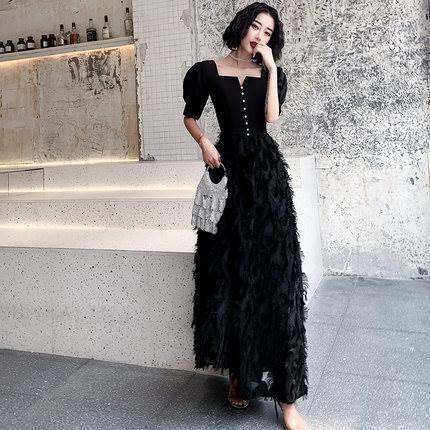 ロング ドレス パーティードレス 個性的 黒 袖あり パフスリーブ おしゃれ 結婚式 二次会 お呼ばれ フォーマル 演奏会 ピアノ 発表会 ドレス 大人 かっこいい No2292 Marmelo Sunnyday 通販 Yahoo ショッピング