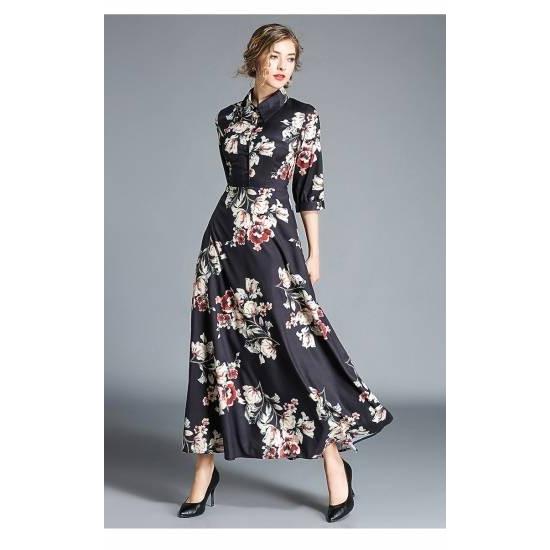 正規逆輸入品 結婚式 ロングドレス 大きいサイズ パーティードレス ロング丈 パーティードレス お呼ばれ 大きいサイ 花柄 シャツワンピース ドレス ロングワンピース 七分丈 パーティドレス サイズ 2xl Michiganestateplanning Com