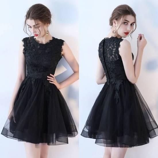 パーティードレス ミニ 膝丈 ミニドレス 結婚式 お呼ばれドレス 演奏会 フォーマル ドレス 黒 レース 大きいサイズ 小さいサイズ フレア かわいい 10代 No94 Marmelo Sunnyday 通販 Yahoo ショッピング