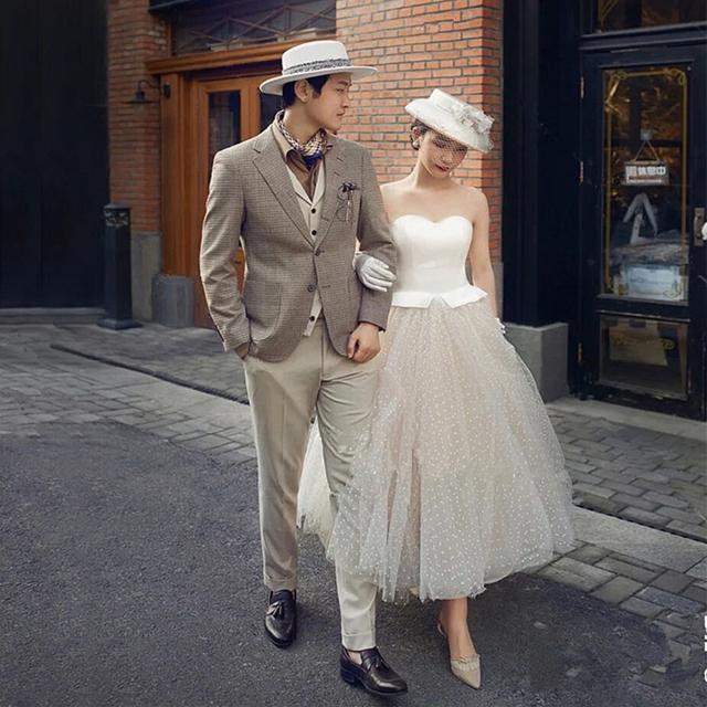 ウェディングドレス ミモレ丈 二次会 花嫁ドレス 結婚式 ドレス パーティードレス Aライン プリンセス おしゃれ 個性的 可愛い ナチュラル カジュアル レトロ ク Wd0034 Marmelo Sunnyday 通販 Yahoo ショッピング