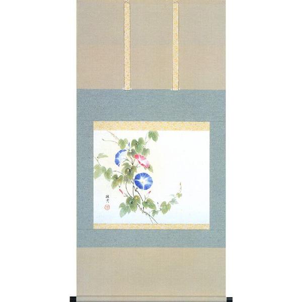 掛け軸 花鳥画 朝顔（佐藤　純吉） 掛軸