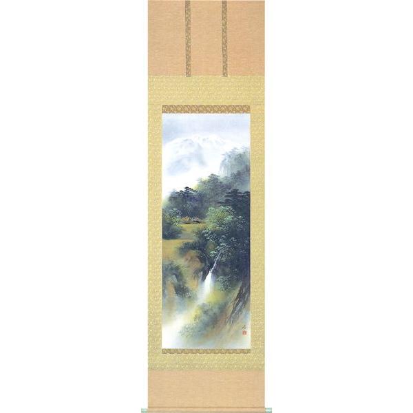 掛け軸 山水画 青緑山水（中沢　勝） 掛軸