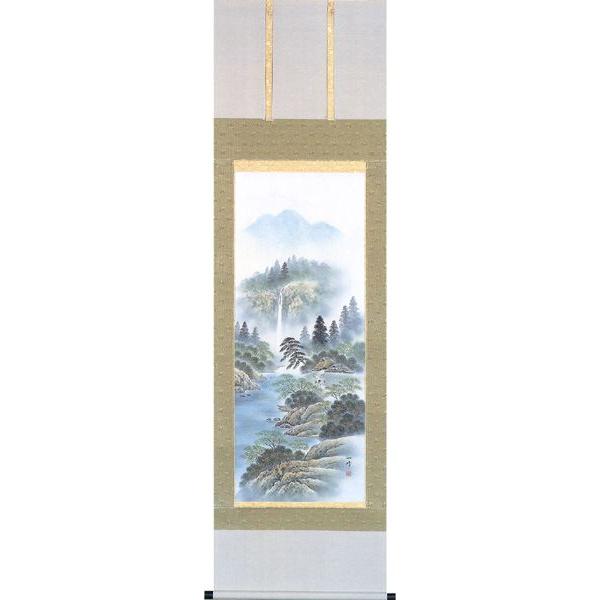 掛け軸 景色画 ペンキ塗り景色（保母 一峰） 掛軸 楽器、手芸、コレクション-美術、工芸品-日本画