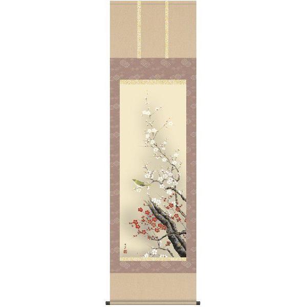 掛け軸 花鳥画 梅に鶯（清水玄澄） 掛軸