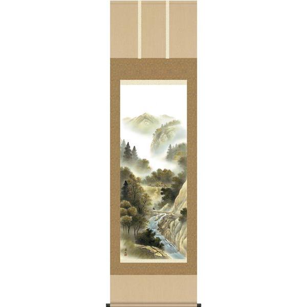 掛け軸 山水画 (秋)四季賞翫・紅葉錦衣（伊藤渓山） 掛軸