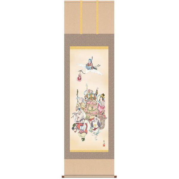 掛け軸 七福神（長江桂舟） 縁起開運・吉祥画 掛軸