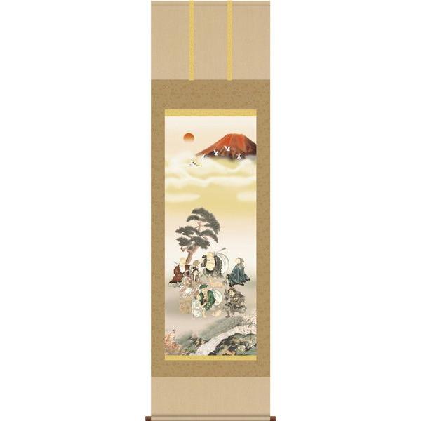 掛け軸 七福神万笑之図（鵜飼雄平） 縁起開運・吉祥画 掛軸