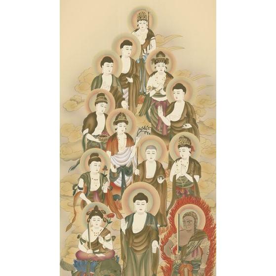 掛け軸 十三佛（清水雲峰） 尺三 掛軸 : まろ庵 - 通販 - Yahoo