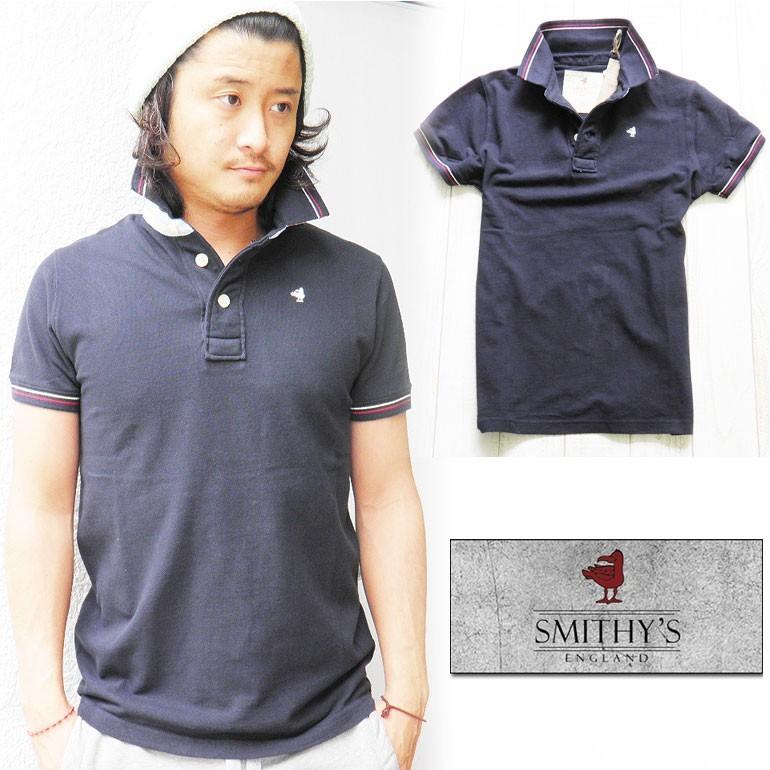 スミス イングランド SMITHY'S ENGLAND ポロシャツ メンズ 半袖 ネイビー | 
