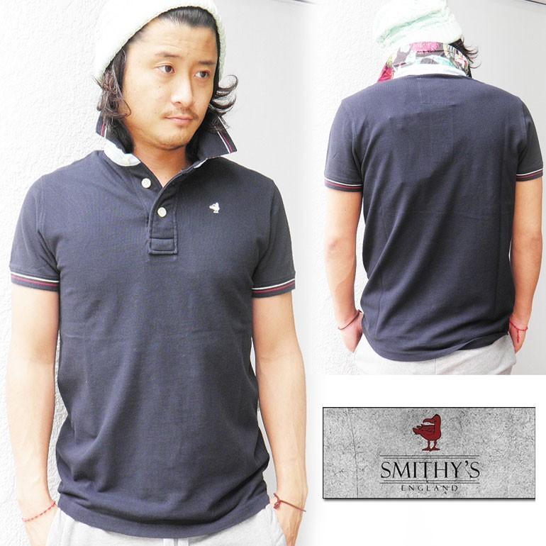 スミス イングランド SMITHY'S ENGLAND ポロシャツ メンズ 半袖 ネイビー |  | 01