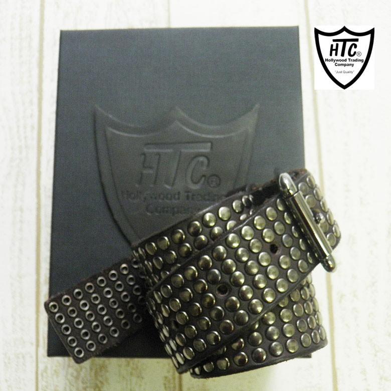 HTC エイチティーシー ベルト メンズ 5000スタッズ スタッズ 革 レザー ヴィンテージ ダークブラウン | HTC