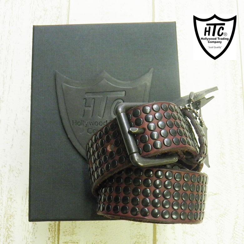 HTC エイチティーシー ベルト メンズ 5000スタッズ スタッズ 革 レザー ヴィンテージ ワイン | HTC