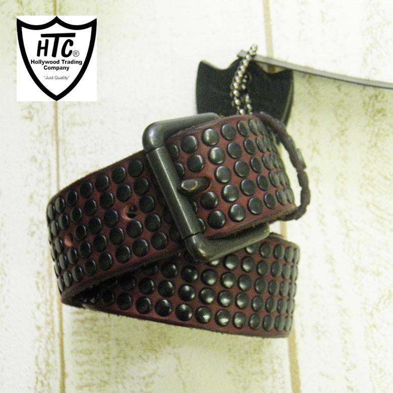 HTC エイチティーシー ベルト メンズ 5000スタッズ スタッズ 革 レザー ヴィンテージ ワイン | HTC | 01