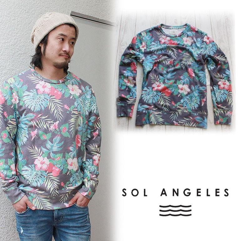 SOL ANGELES　ソル・エンジェルス スウェットクルー メンズ 半袖　総柄 | SOL ANGELS