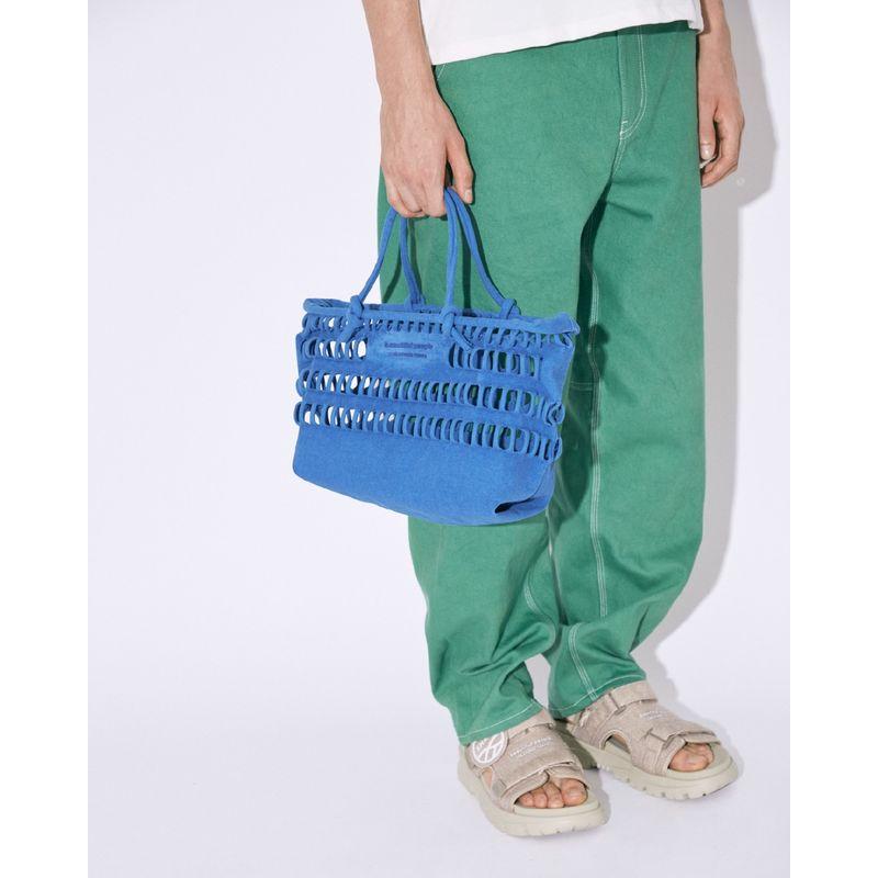 beautiful people konbu knit shopping busket bag blue｜maroonwebstore｜04