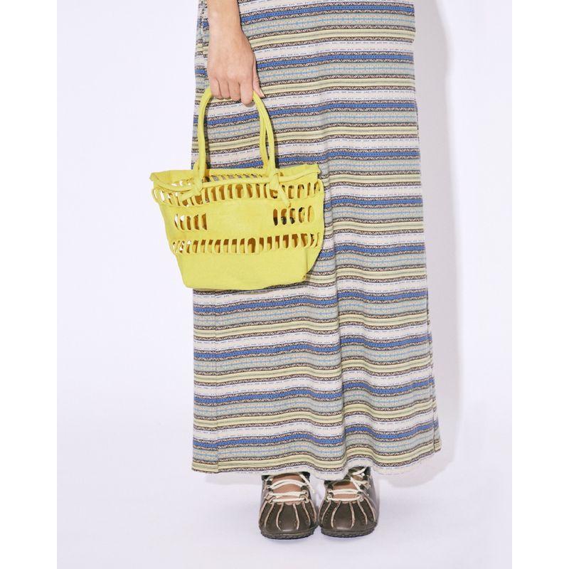 beautiful people konbu knit shopping busket bag S yellow｜maroonwebstore｜04