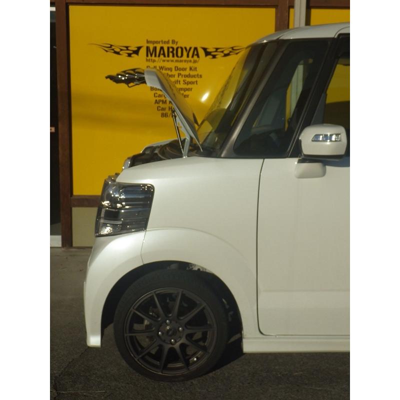 ホンダ：N-BOXカスタム［JF1］用ボンネットダンパー ブラックカーボン