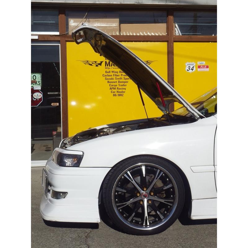 トヨタ：チェイサー[JZX100]用ボンネットダンパー ブラックカーボン 
