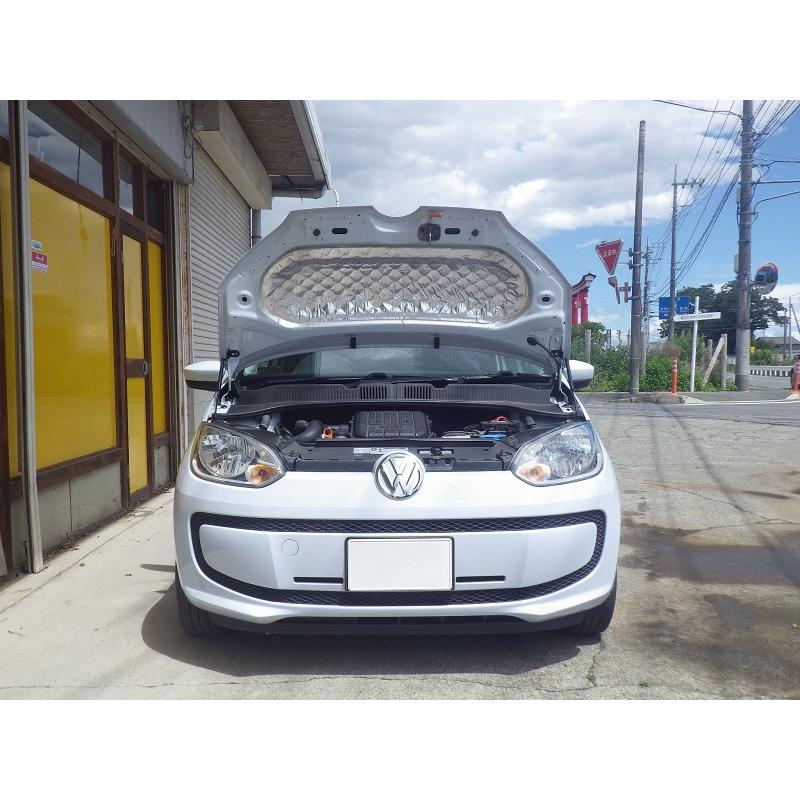 VW：アップ!［AACHY］用ボンネットダンパー シルバーカーボン