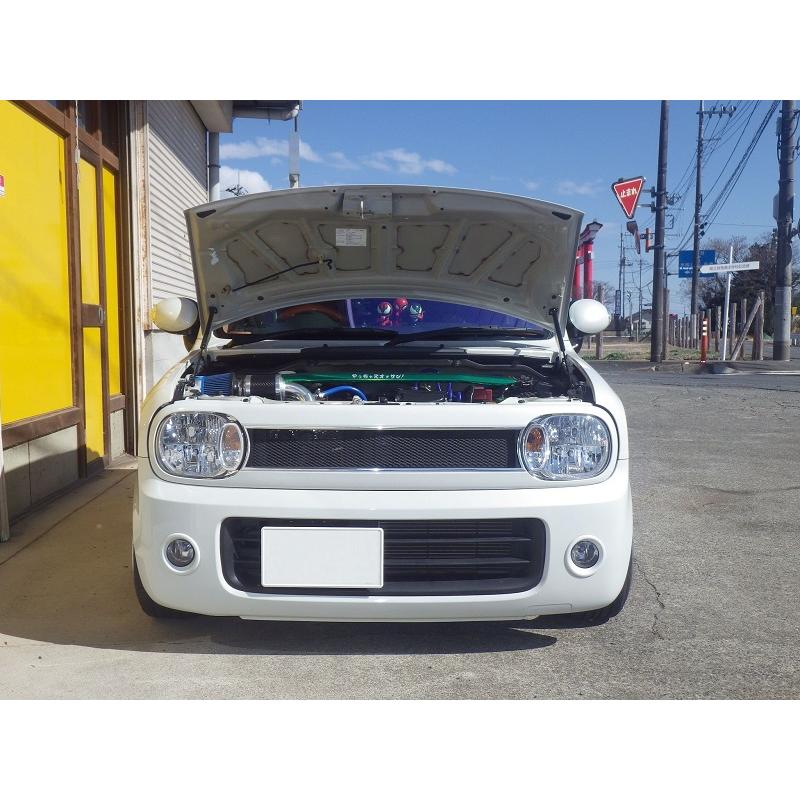 スズキ：アルトラパン＜HE22S＞用ボンネットダンパー ブラックカーボン 