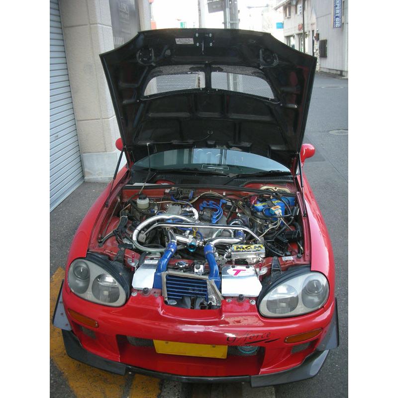 スズキ：カプチーノ［EA21R］ボンネットダンパー シルバーカーボン