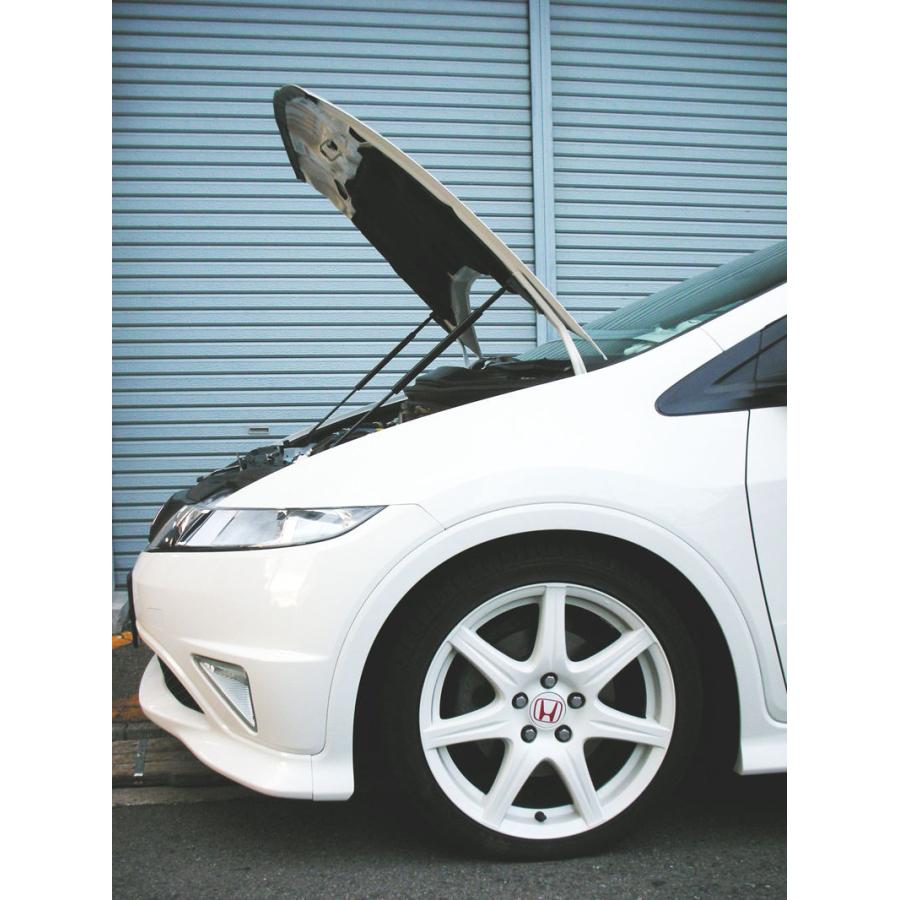 ホンダ：シビック　タイプRユーロ［FN2］　ボンネットダンパー・ブラックカーボン |  | 01