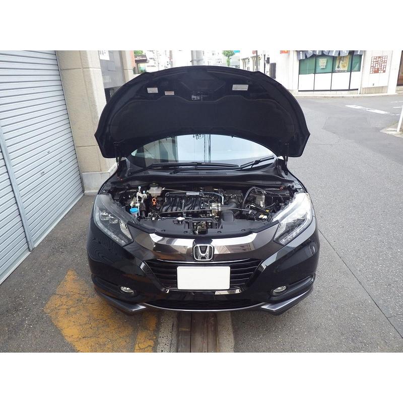 ホンダ：ヴェゼル RU3用ボンネットダンパー ブラックカーボン : MAROYA