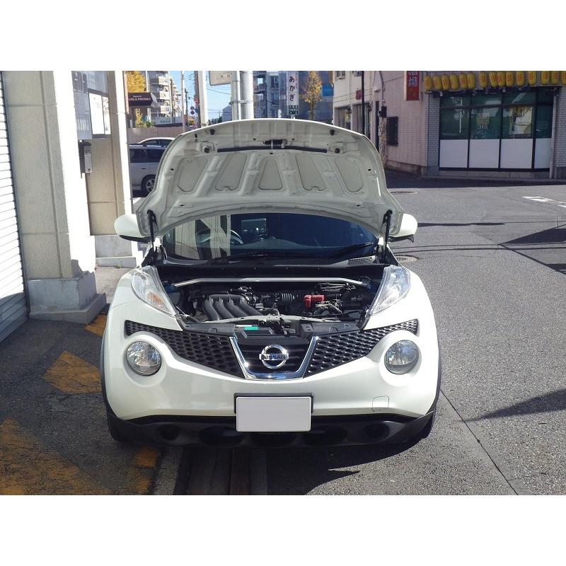 ニッサン：ジューク[YF15]　ボンネットダンパー　ブラックカーボン |  | 01