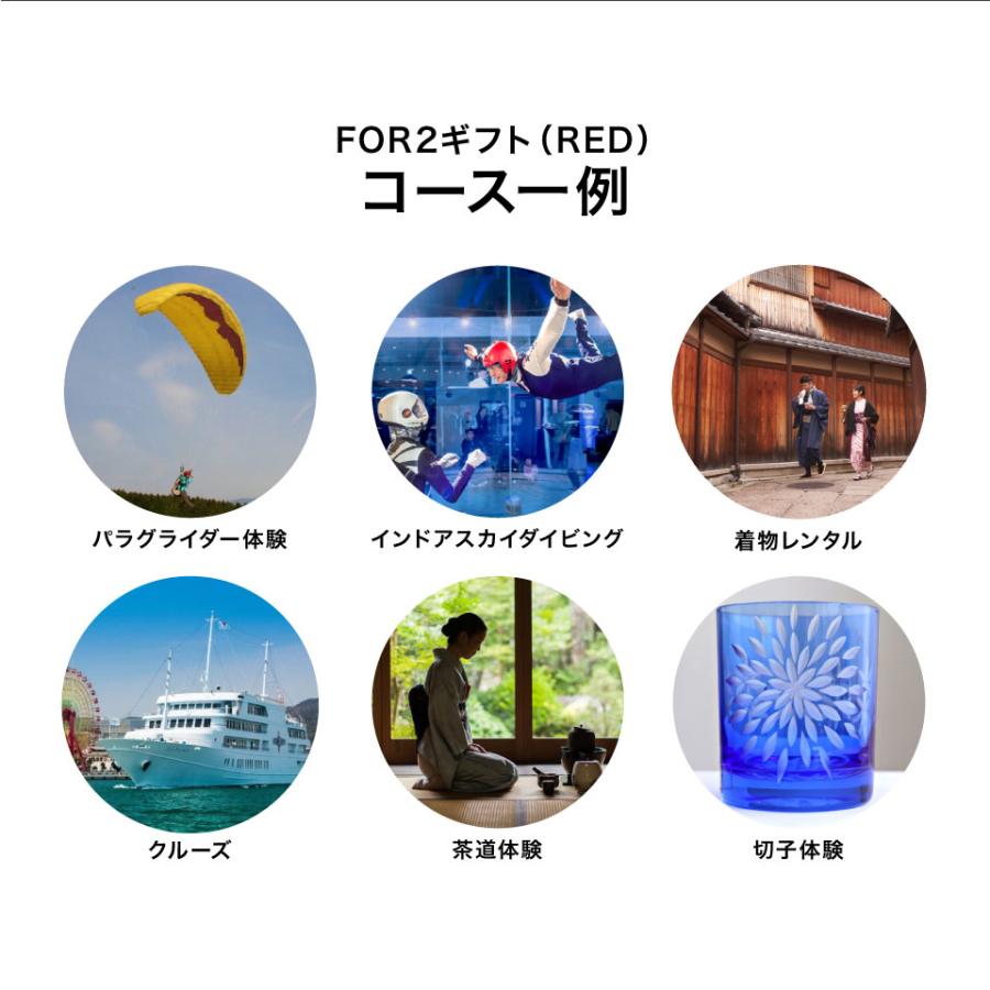 体験ギフト カタログギフト 母の日 結婚 内祝い お返し プレゼント ペア FOR2ギフト RED 2万円 出産 退職 誕生日 お祝い ソウエクスペリエンスの画像