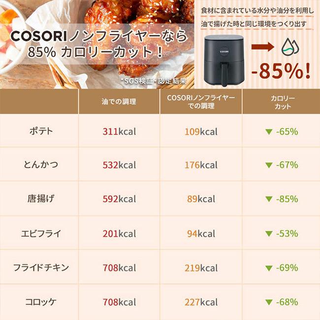 COSORI ノンフライヤー 大容量 4.7L cosori 電気フライヤー ノンオイル
