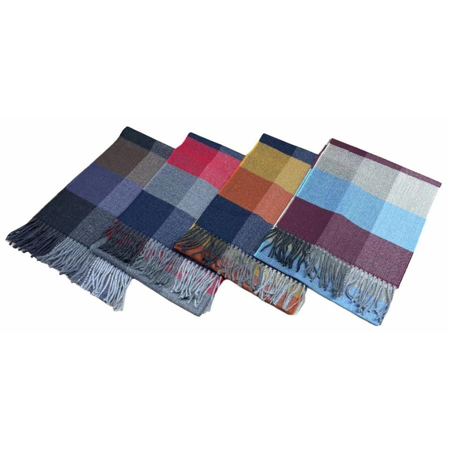 イタリア製 インポート マルチカラーブロックチェックマフラー 爆買い