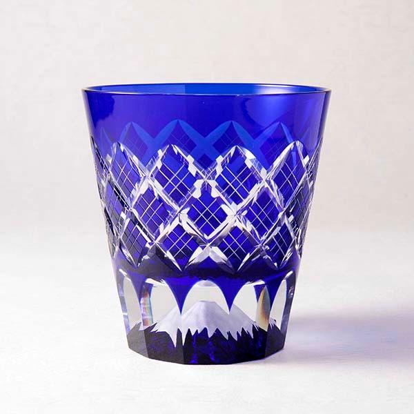 富士山ロックグラス 江戸切子 矢来紋 青オリジナルbox グラス ロック ロックグラス 田島硝子 切子 グラス ギフト 贈答 誕生日 お祝い 出産祝い マースプランニング Online Shop 通販 Paypayモール