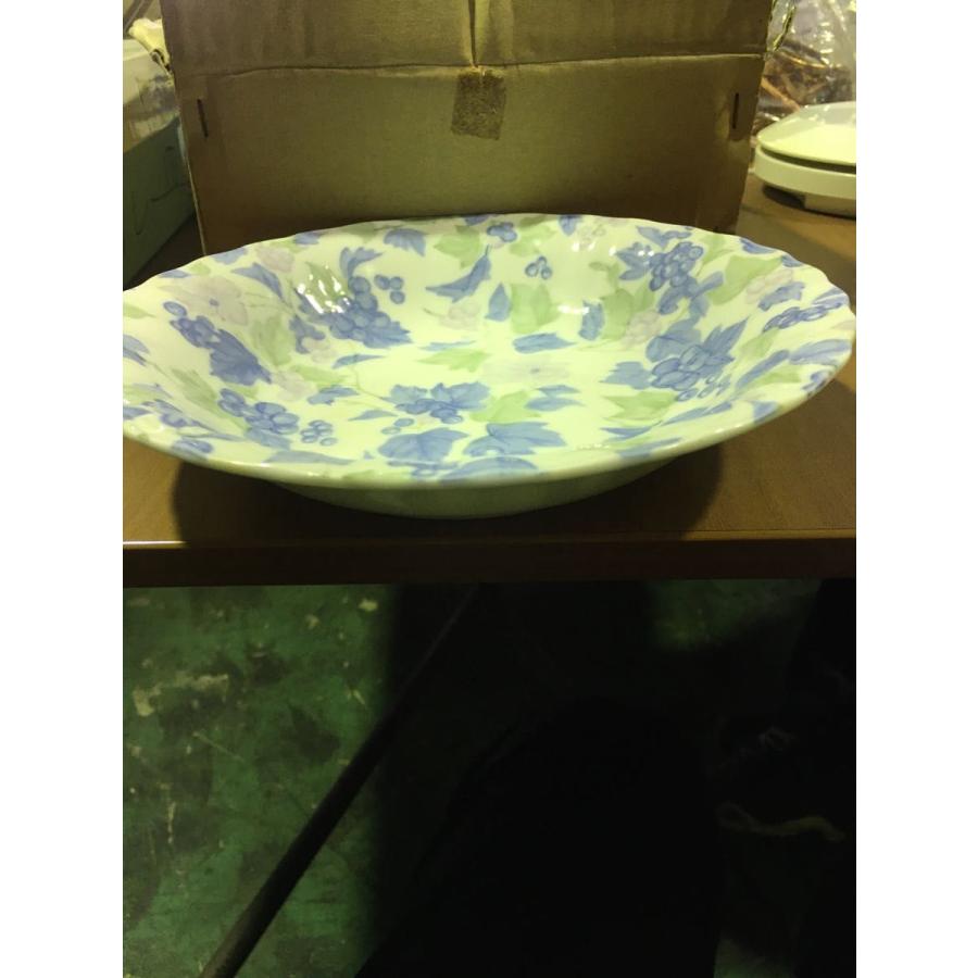 大皿 セット 深皿 白 5枚 陶器 ブルー マスカット柄 未使用 ★0053 B-2 |  | 01