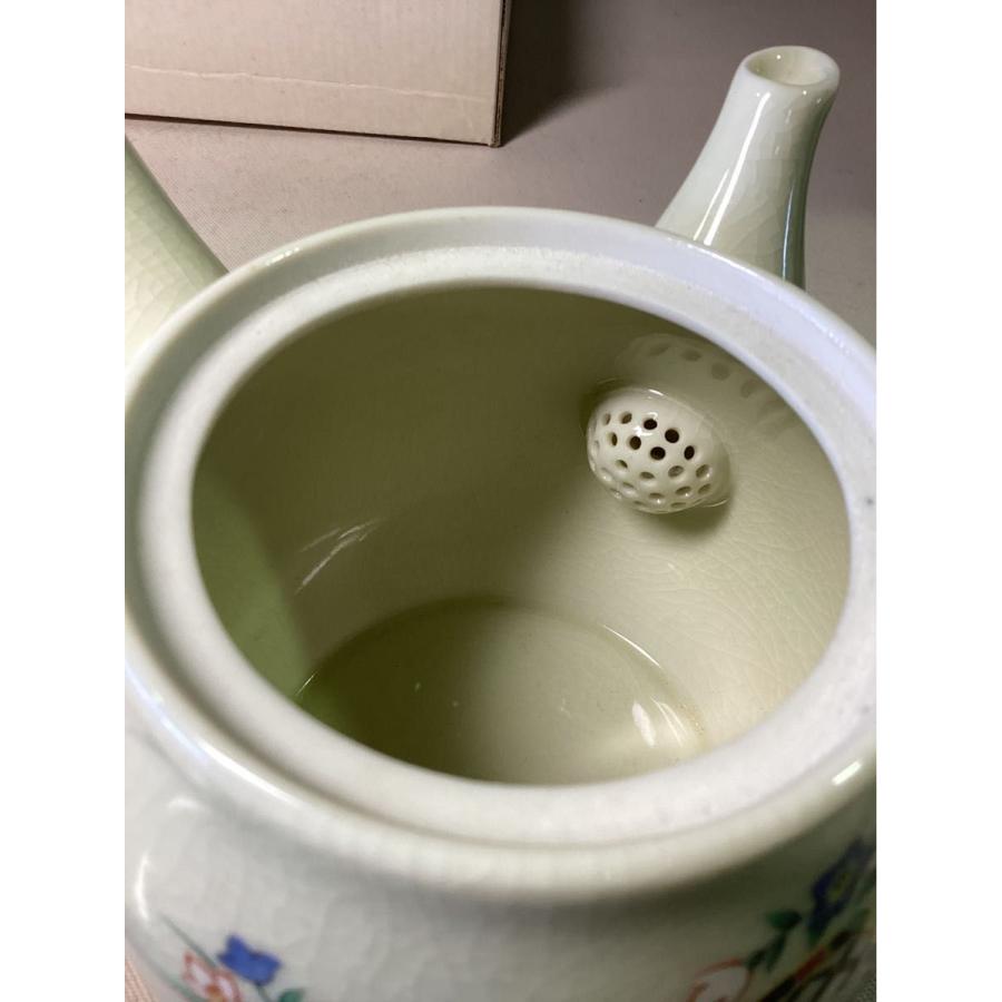 九谷焼 急須 湯呑み 5客 セット 陶器 白 花柄 茶器 未使用 ★0055 B-2 |  | 07