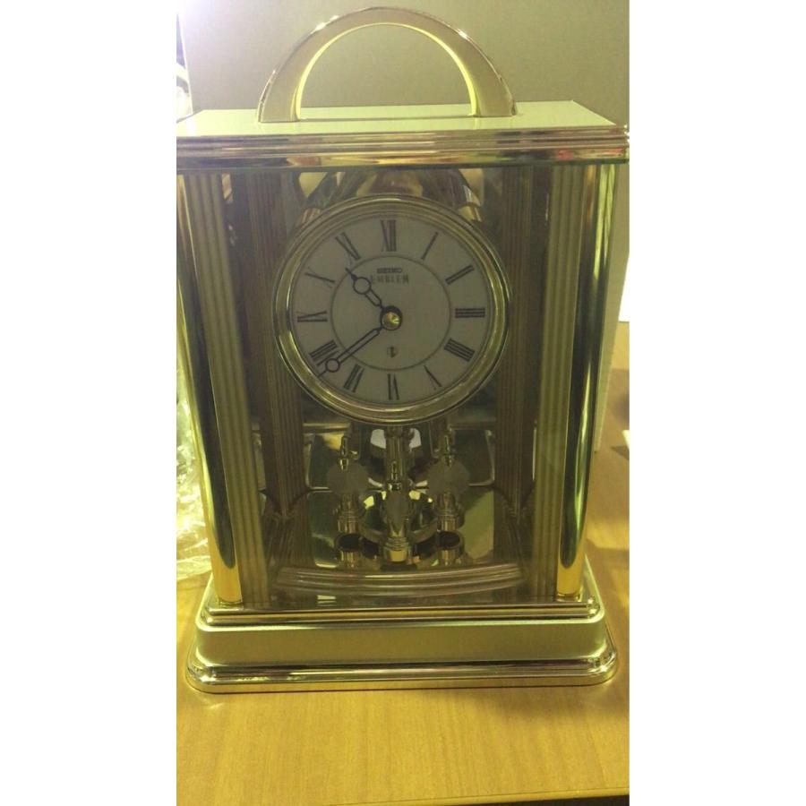 SEIKO セイコー クォーツ クロック 回転飾り付き 置き時計 ゴールド 金色 動作確認済み 取扱説明書付き 未使用 ★0061 B-4 | 