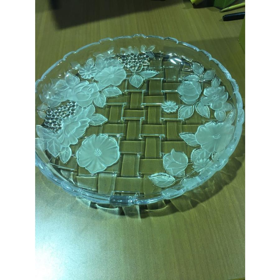 SOGA ガラス製　マスカット柄　大皿　フルーツ皿　お菓子皿　刺身皿　未使用 ★0232 A-1 |  | 01