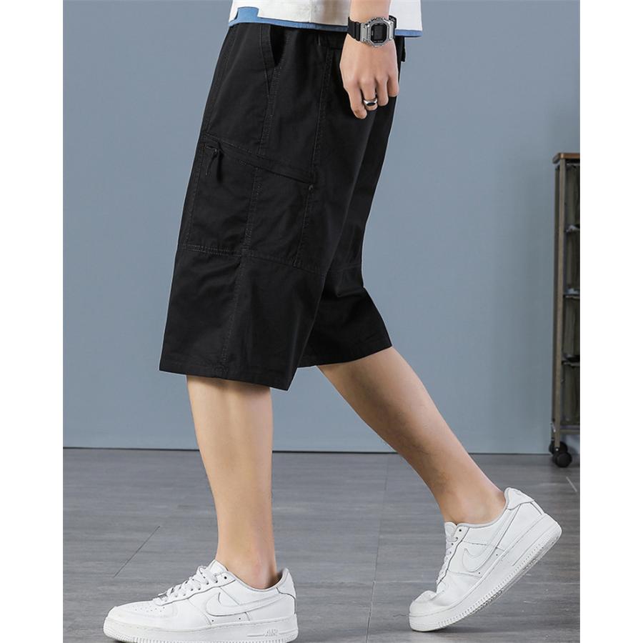 送料無料 ワイドショートパンツ ワイドパンツ ショートパンツ 短パン メンズ ボトムス ゆったり ウエストゴム ストリート 薄手 父の日 完成品 ハーフパンツ