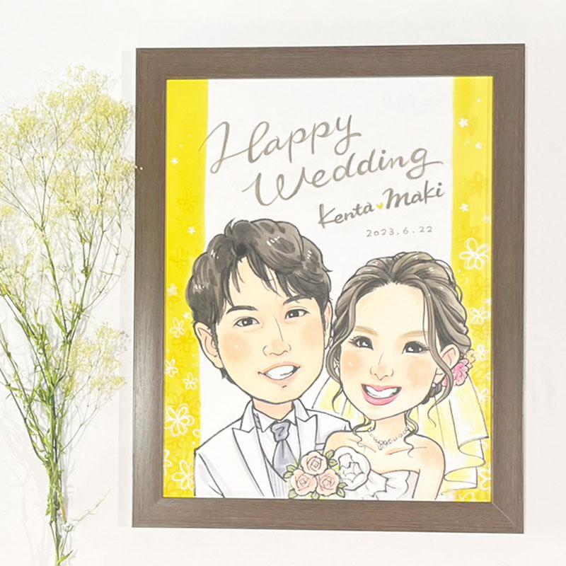 額付き♡Welcomeボード・似顔絵・Weddingボード 楽天市場】似顔絵ウェルカムボード 額縁タイプ : イージークリエイト