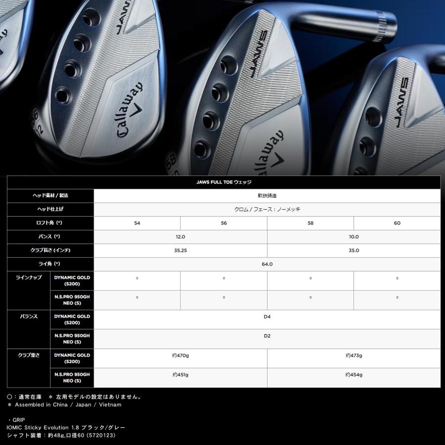 Callaway キャロウェイ ウェッジ 日本正規品 JAWS FULL ジョーズフルトゥ ロフト角 56度 バンス角 12度 ダイナミックゴールド HT スチールシャフト｜marshal｜08