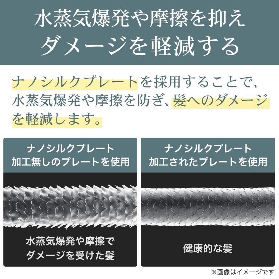 ストレートアイロン ヘアアイロン マイナスイオン 24mm幅 ナノ