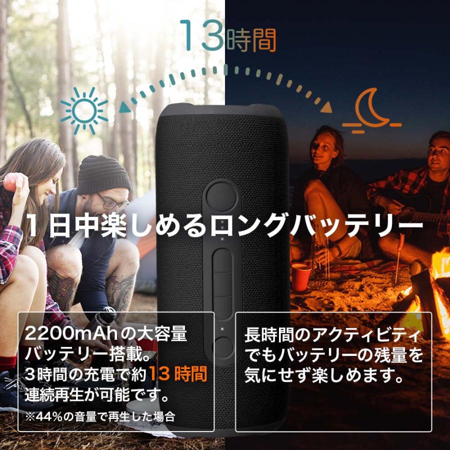 Bluetooth スピーカー 防水スピーカー 小型 TWS ポータブルスピーカー アウトドア お風呂 キャンプ バッテリー搭載 有線対応 ワイヤレスステレオ再生 FFF-BS03S | IRIE | 07